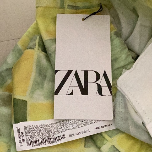 MENS NWT ZARA SUMMER SHORTS 6-1/2” INSEAM YELLOW/GREEN CHECK EXTRA LARGE - Picture 4 of 6